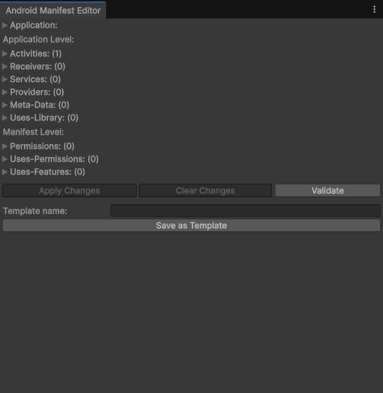 UMU > Android Manifest Editor