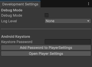 UMU > Development > Settings