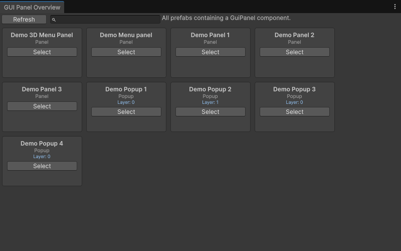 UMU > Gui Manager > Panel Overview