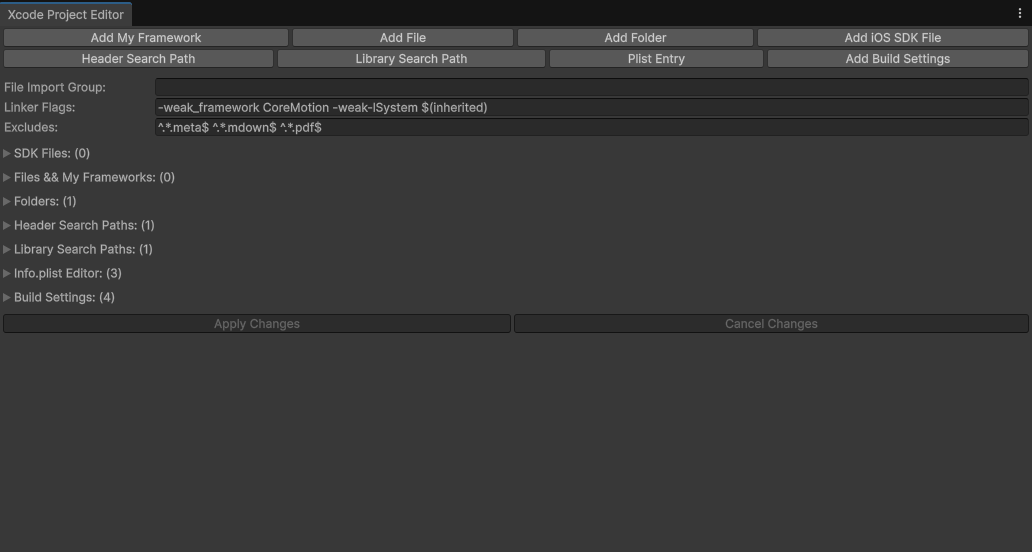 UMU > Xcode Project Editor