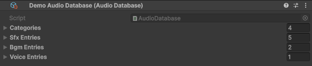 AudioDatabase asset
