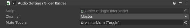 AudioSettingsSliderBinder component