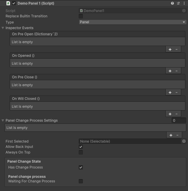 GuiPanel derived component on a panel prefab