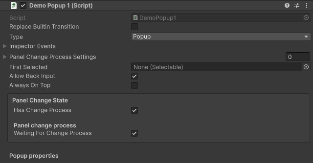 GuiPanel derived component on a popup prefab
