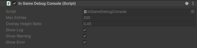 InGameDebugConsole component
